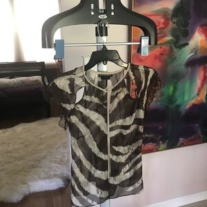 Zenobia silk XS blouse lace trim